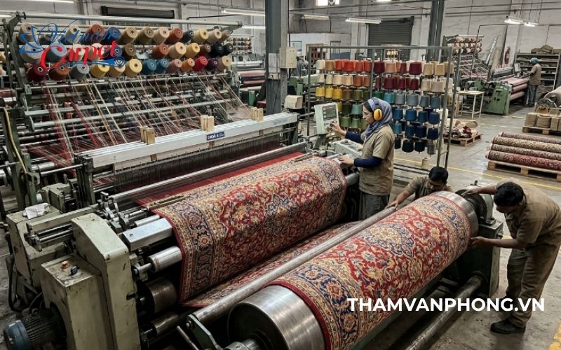 Thi công đúng kỹ thuật quan trọng không kém chất lượng thảm cuộn hoa văn Hà Nội