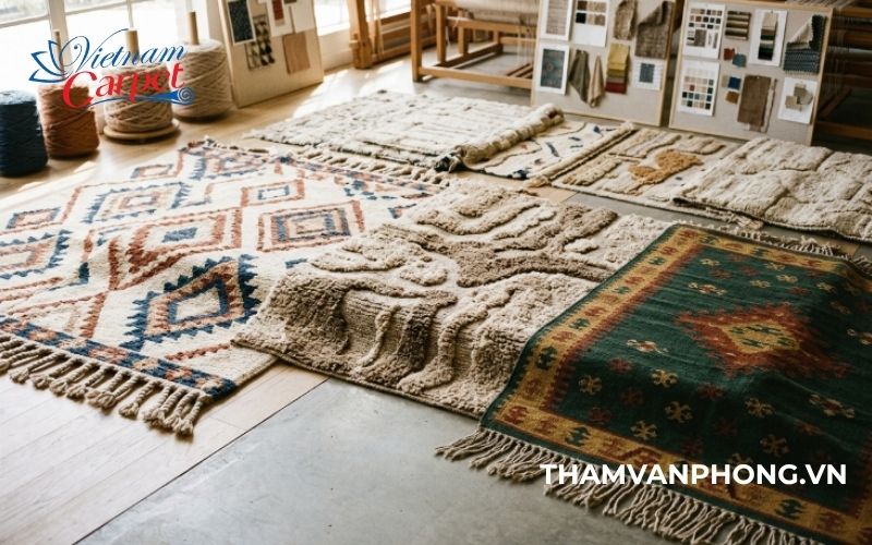 Tham khảo các mẫu thảm len dệt tay nhập khẩu tại Thảm Văn Phòng Việt Nam