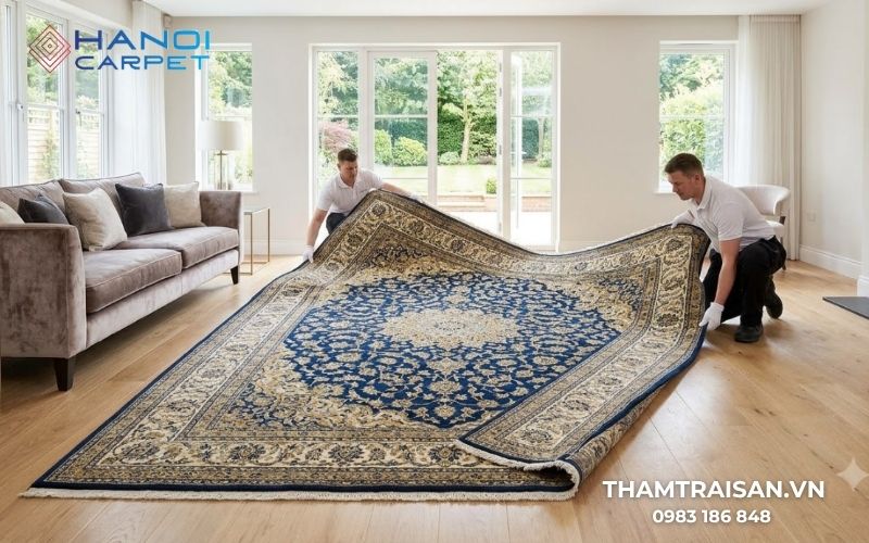 Lưu ý khi sử dụng thảm phòng khách 