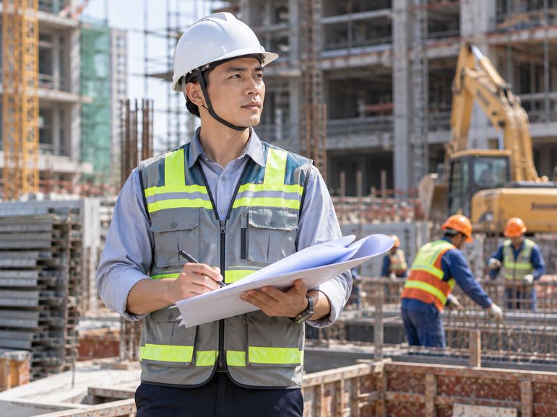 Áo bảo hộ phản quang cho kỹ sư công trường