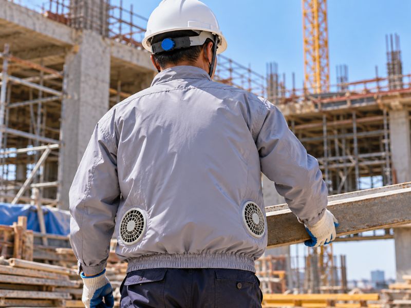 Áo chống nóng gắn quạt cho công nhân
