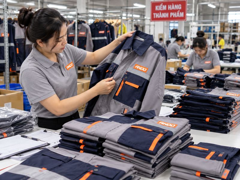 Kiểm tra quần áo bảo hộ trước khi nhận hàng